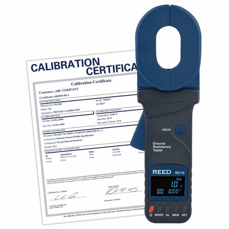 REED INSTRUMENTS REED Clamp-On Ground Resistance Tester, includes ISO Certificate R5710-NIST